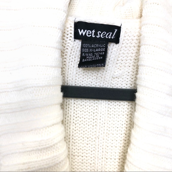 Wet Seal Cardigan Cable Knit Sweater Cream Size XL - Picture 3 of 8
